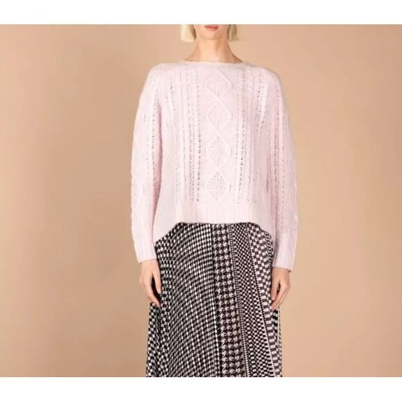 Le Superbe NWT Backless Sweater Light Pink Merino Wool Cashmere Blend Size XS
